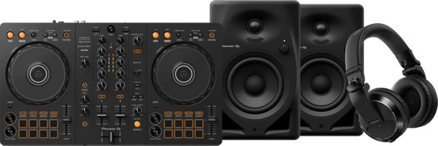 Pioneer DJ DJ-Controller DDJ-FLX4, Kopfhörer HDJ-X7 und Lautsprecher DM-40D Set in Schwarz - Bild 1