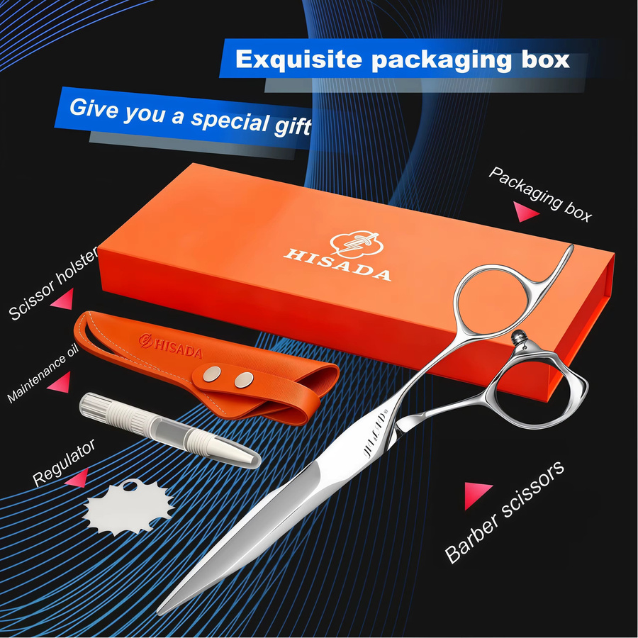 HISADA Haarschnittschere, CNC-Präzisionsschere, VG10 Stahl, Silber - Bild 5
