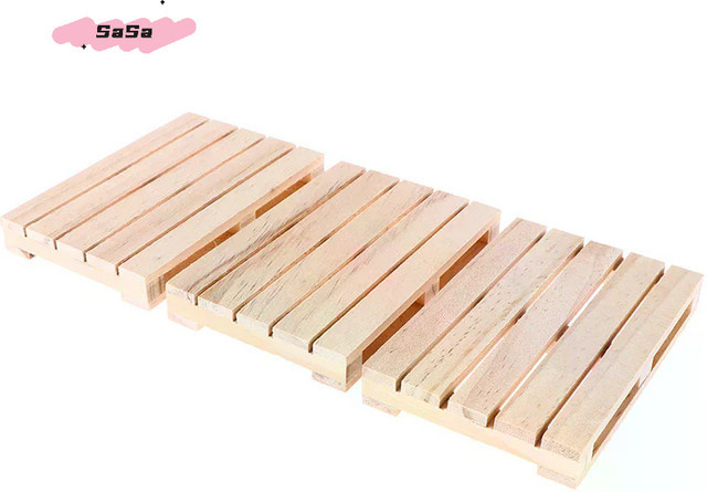 YOWEI Mini-Getränkeuntersetzer aus Holz in Palettenform, Braun, Rechteckig - Bild 1