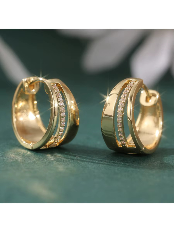 YoYo Creolen, Zirkonia, Gold, Damen - Bild 3