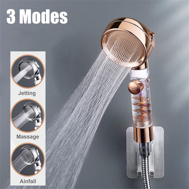 VILOYI Hochdruck Duschkopf mit 3 Modi, Wassersparende Handbrause mit Massagefunktion und Filter, Regendüse - Bild 1