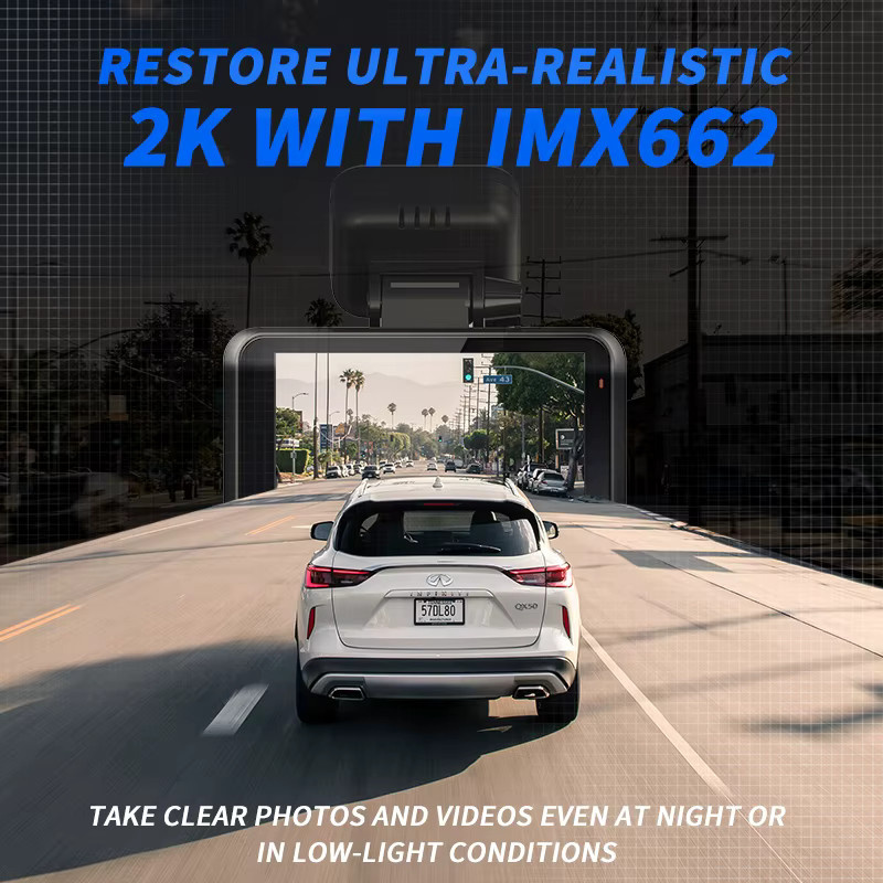 XUOIB RX4C 2K 4CH GPS Dashcam mit IMX662 Sensor, externer Links- und Rechtskamera sowie 4 Zoll Touchscreen in Schwarz mit 24H Parküberwachung - Bild 4