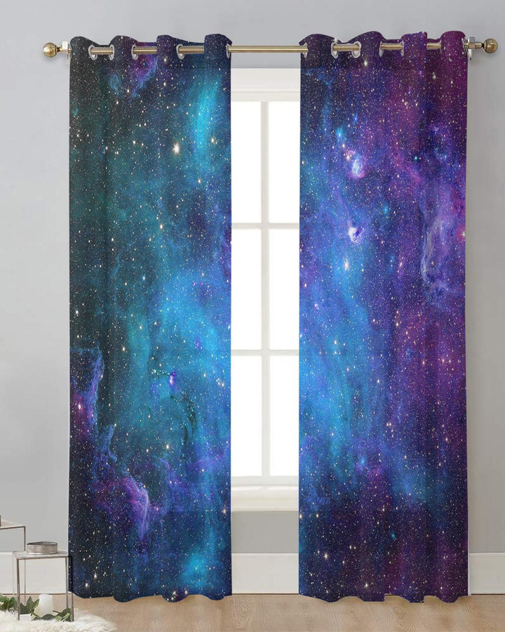 Transparentes Sternenhimmel Vorhang von Household supplies MH aus Tüll, Voile und Organza für Wohnzimmer und Küche, B: 135 cm, H: 115 cm - Bild 4