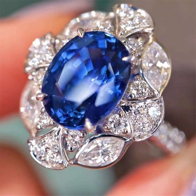 Huitan Ringe, Silber, blau Zirkonia, Damen - Bild 1