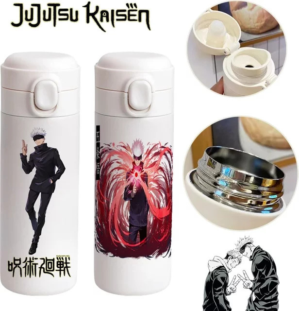 Bandai Jujutsu Kaisen Gojo Satoru Thermoskanne aus Edelstahl in Weiß, 420 ml - Bild 1