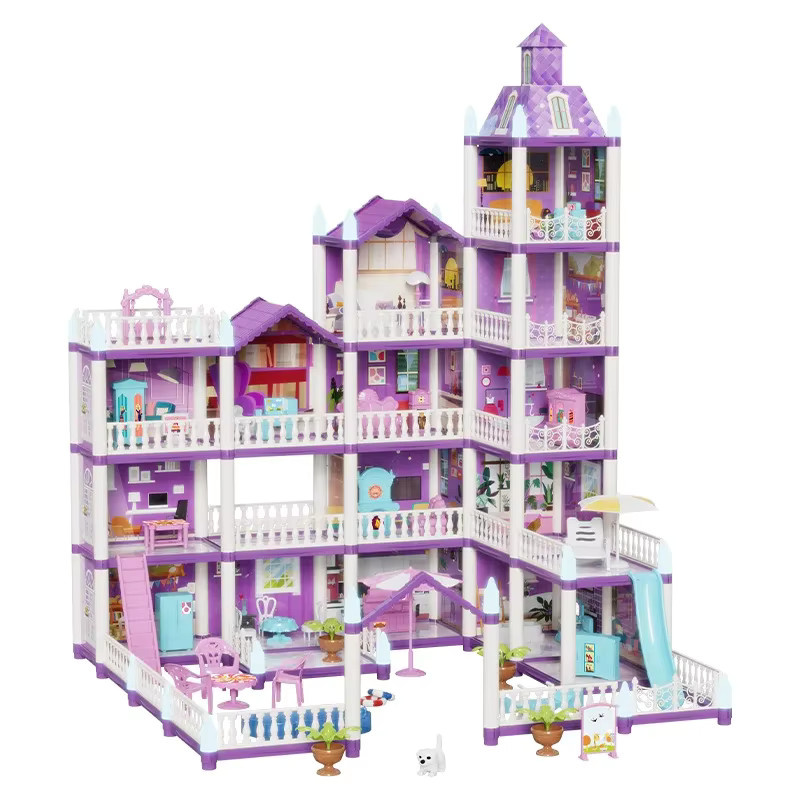 CONUSEA DIY Haus Miniaturen Prinzessin Schloss Villa, Puppenhaus, Rosa / Pink - Bild 6