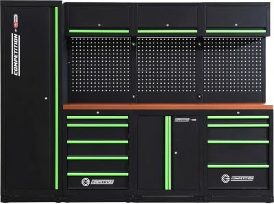 KS Tools Werkstattsystem mit Lochwand und MDF-Platte, freistehend, Schwarz - Bild 1