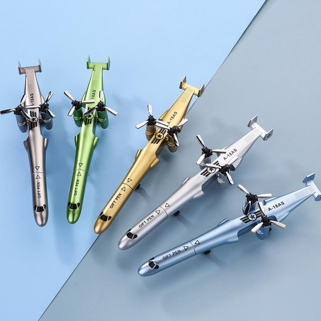 Kidsly Gelstift in Hubschrauber-Flugzeug-Form mit schwarzer Tinte und 0,5 mm Spitze für Schule und Büro - Bild 1