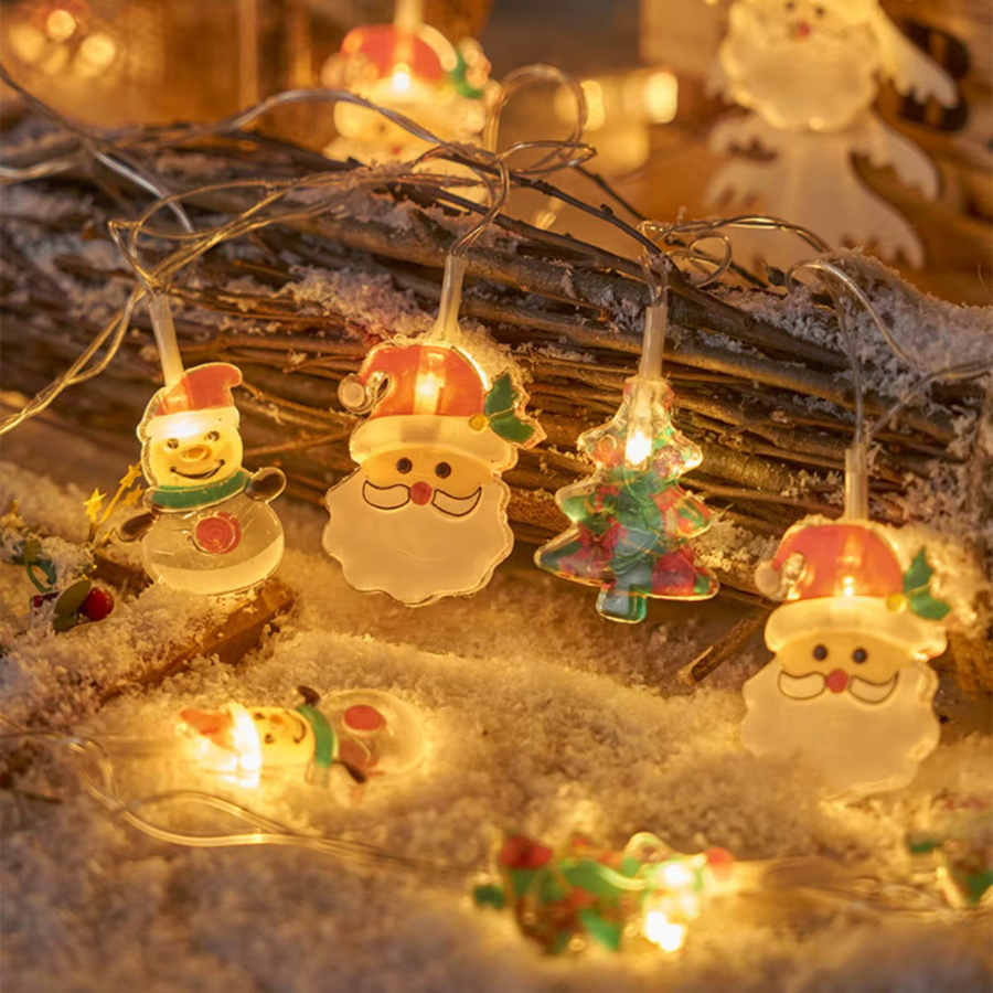Peach Forest Weihnachts-Lichterkette mit Schneemann, Baum und Santa Claus in Multicolour für deine Weihnachtsdekoration im Innenbereich - Bild 2