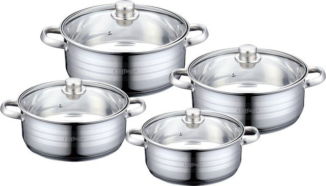 COFI 1453 8-teiliges Kochgeschirr-Set aus Edelstahl für Induktion, Silber, unbeschichtet - Bild 1