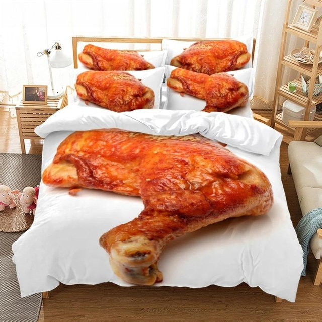 Lodestar 3D Bettwäsche-Set mit Fleisch- und Meeresfrüchte-Print, 3-teilig, Multicolor, B/H: 228 x 228 cm - Bild 1