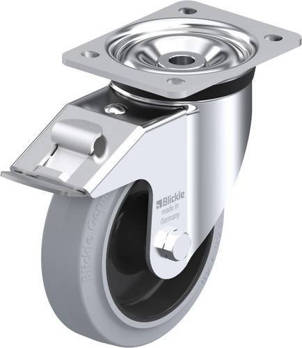 Blickle Lenkrolle LK-POEV 160R-FI-SG mit Feststeller, Farbe: Silber/Grau/Schwarz, Rad-Durchmesser: 160 mm, Tragfähigkeit: 400 kg - Bild 1