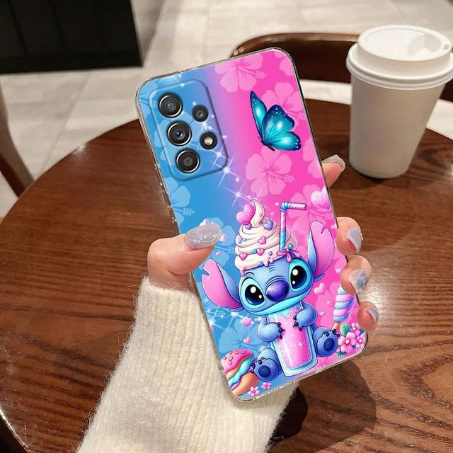 Stitch Clear Case Stoßfeste Hülle mit Schmetterlings-Design für Samsung Galaxy A57 A37 A56 5G A36 A55 A54 A35 A26 A07 A17 A16 A06 A34 A15 A21s in Transparent Multicolour - Bild 1