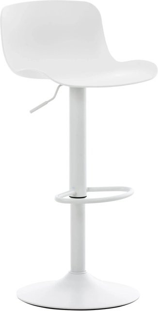 DELUKE Barhocker KUSI Höhenverstellbar Weiß mit Lehne und 360 Grad Drehsitz, B/T/H: 44 x 45 x 81-102 cm - Bild 1