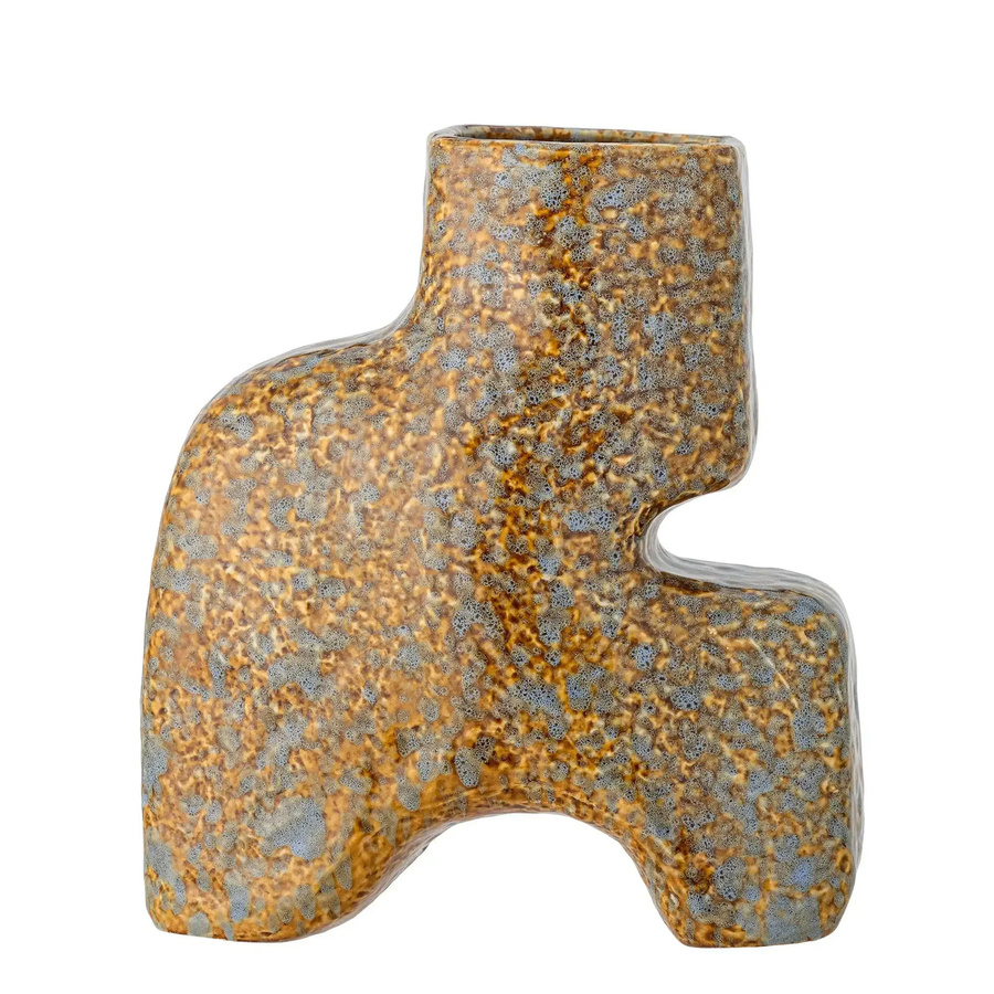 Bloomingville Vase Ollia aus Steingut in Braun, Höhe: 20,0 cm, Breite: 18,5 cm, Tiefe: 10,0 cm - Bild 1