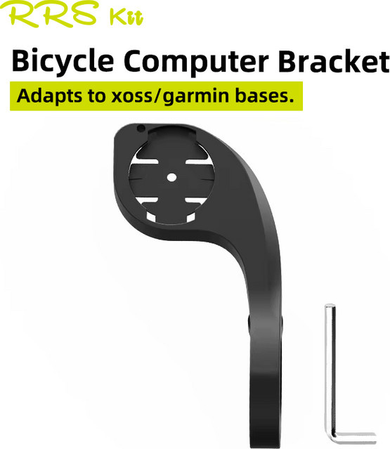 RRSKIT Fahrrad Computer Halterung für Garmin, Magene und XOSS in Schwarz als Lenkerhalterung und GPS Tacho Basis Verlängerung - Bild 1