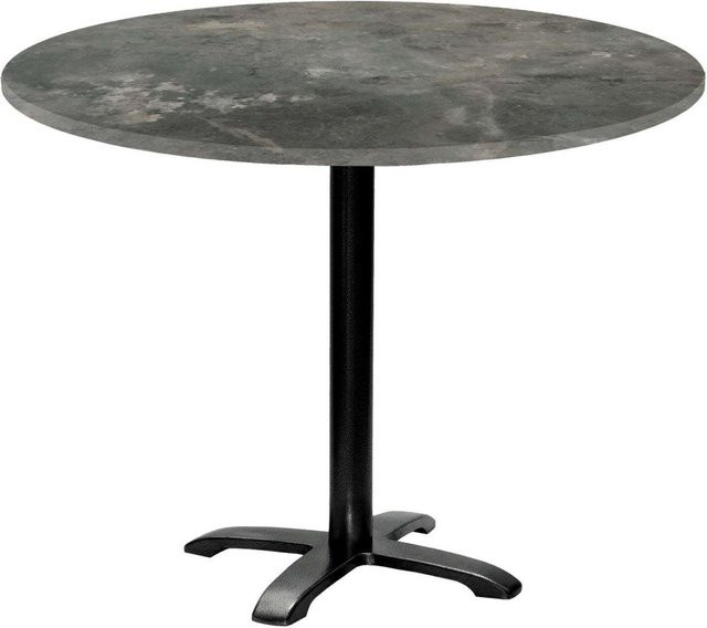 RestooTab Tisch Bazila rund mit Stein-Dekor, Farbe Graublau und Schwarz, H: 74 cm, Ø: 110 cm - Bild 1