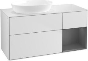 V&B Waschtischunterschrank Finion mit Wandbeleuchtung, Weiß lackiert, Breite: 120 cm, Höhe: 50,1 cm, Tiefe: 50,1 cm - Bild 1