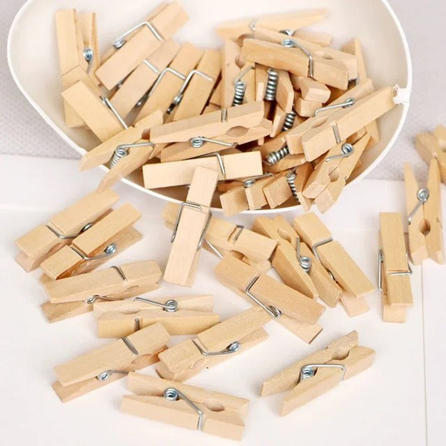 Mini-Fotoclips aus Naturholz für DIY-Dekorationen und Hochzeitsfeiern - Bild 1