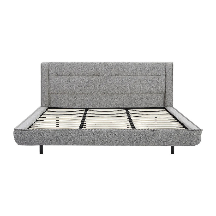 Vente-unique Bettrahmen Isyde in Grau mit Bouclé-Stoff, B/T/H: 200 x 200 x 220 cm - Bild 2