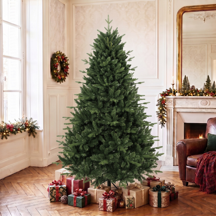 HOMCOM Künstlicher Weihnachtsbaum in Grün mit 1237 Spritzguss-Spitzen und klappbarem Metallständer, Höhe: 180 cm - Bild 2