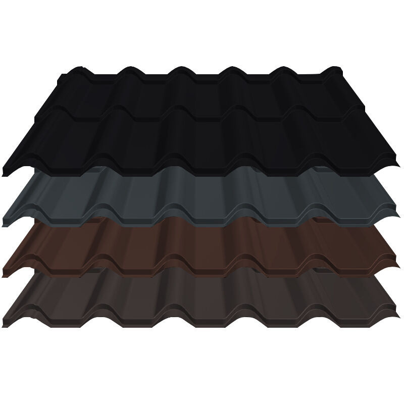 Pfannenblech Diament Eco+ von Blachotrapez GmbH aus Stahl in Schwarz mit einer Modullänge von 350 mm und 0,50 mm Materialstärke - Bild 1