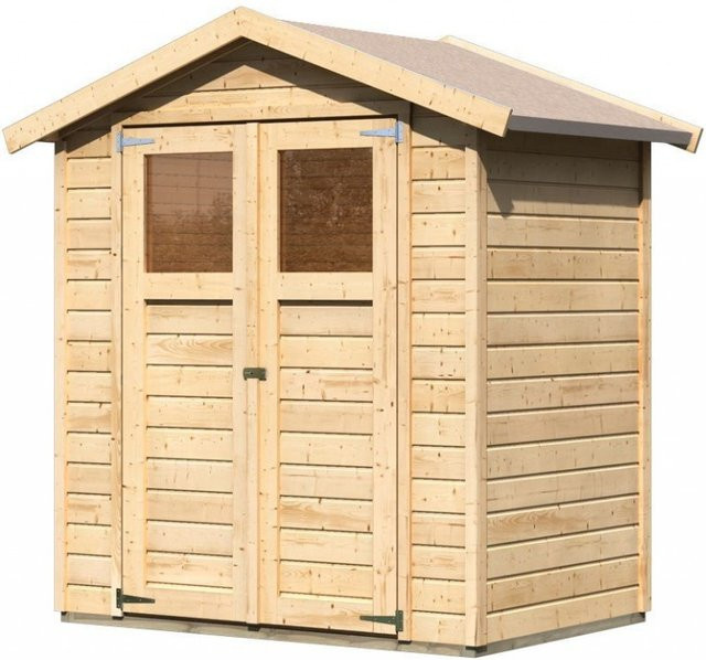 Karibu Gartenhaus Dahme aus Holz in Beige mit Außenmaßen B: 207 cm, H: 219 cm, T: 123 cm - Bild 2