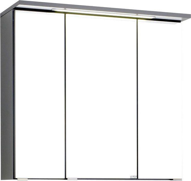 HELD Bologna 3D Spiegelschrank mit LED-Einbauleuchte in Graphitgrau, Breite: 70 cm - Bild 1