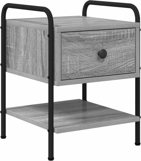 vidaXL Nachttisch modern in Grau Sonoma aus Holzwerkstoff und Stahl, B/T/H: 35 x 36,5 x 47 cm - Bild 1
