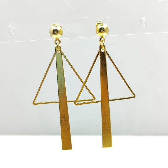 Ohrringe Unisex, Quasten Anhänger, Ohrclip, Metall, beige - Bild 1