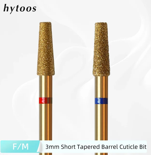 HYTOOS Nagelhaut-Nagelbohrer, 3 mm, konisch, Titan, russische Diamant-Nagelbits - Bild 1