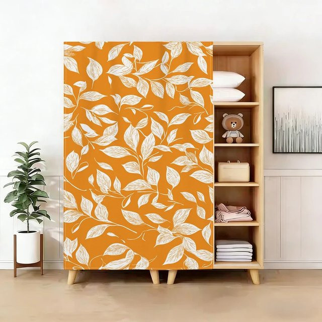VIKAMA Abdeckvorhang Orange Leaf zum Schutz vor Staub für Schrank und Tisch - Bild 1