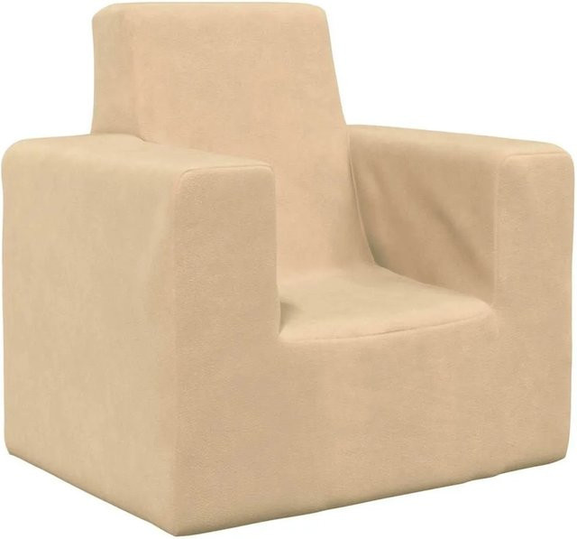 vidaXL Kindersofa in Beige aus weichem Plüsch mit Armlehnen - Bild 1