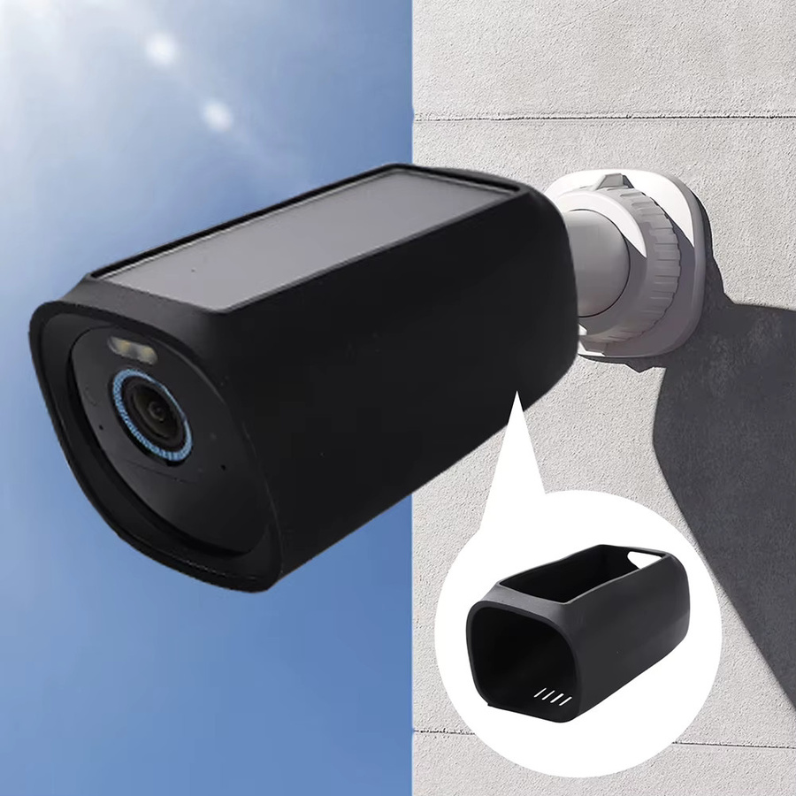 Alloet Silikon Schutzhülle für Eufycam S330 und Eufycam 3, wasserdichte und wetterbeständige Kameraabdeckung, Schwarz - Bild 3