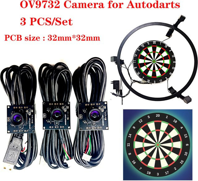 GXIVISION Autodarts Kamera OV9732 mit USB-Kabel, 1MP Auflösung 1280x720, 30fps, Schwarz - Bild 1