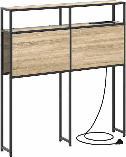 vidaXL Stauraum-Kopfteil mit integriertem Regal und USB-Ladeport in Sonoma-Eiche, Breite: 150 cm, Höhe: 75 cm, Tiefe: 15 cm - Bild 1