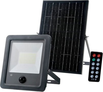 CASAYA LED-Solarstrahler Eckhard 12W Schwarz mit Bewegungsmelder und Fernbedienung - Bild 1