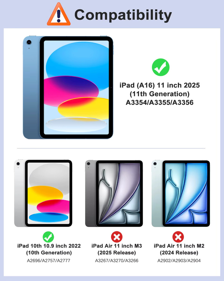 Schutzhülle für Apple iPad 11 Zoll (11. Generation 2025 & 10. Generation 2022) mit linkem Stifthalter, dreifach faltbare schlanke Hülle in Silber und Blau - Bild 2