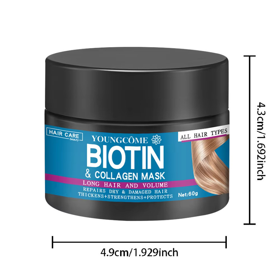 YOUNGCOME Haarmaske mit Biotin, Kollagen, Keratin, für trockenes und strapaziertes Haar - Bild 6