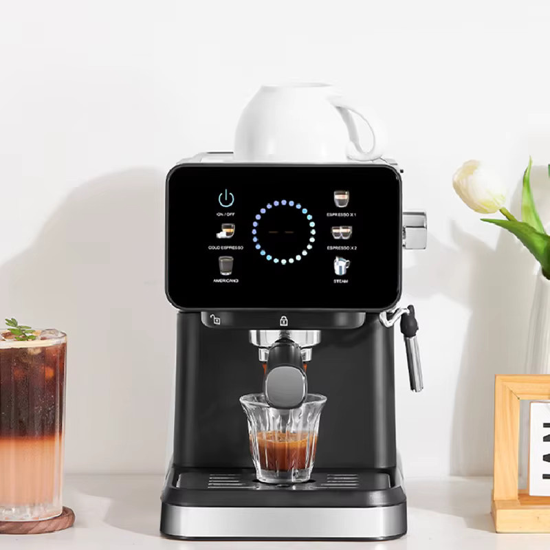 Pink Bunny Espressomaschine in Schwarz mit Touchscreen, 20 Bar Druck, Doppelte Brühfunktion und Milchaufschäumer - Bild 5