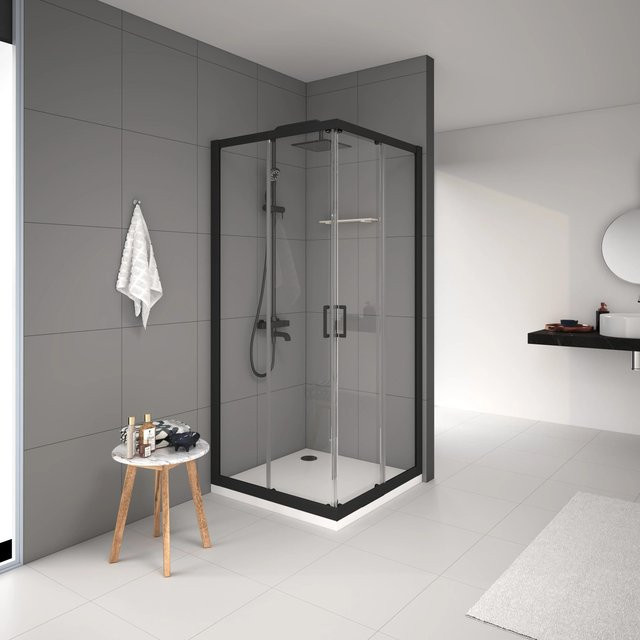 baliv Duschkabine DUK-90.41E Schwarz Matt B/T: 90 x 90 cm - Bild 1
