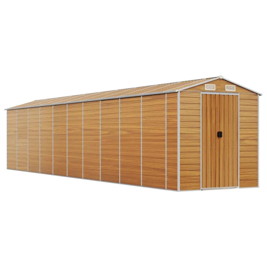 vidaXL Gerätehaus aus verzinktem Stahl in Hellbraun, B/T/H: 191 x 895 x 198 cm - Bild 2