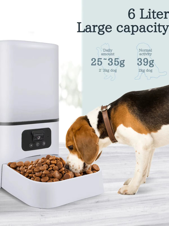 ZYfeeder Smart WiFi Futterautomat mit Kamera und App-Steuerung, 6L, Weiß - Bild 3