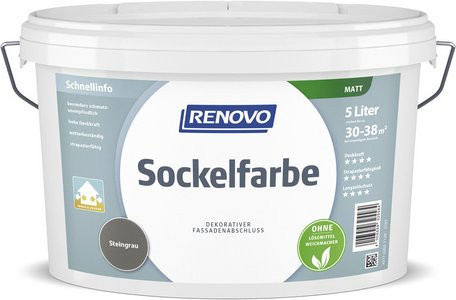 RENOVO Sockelfarbe Masonry in Grau, matt, wasserbasierte Dispersionsfarbe - Bild 1