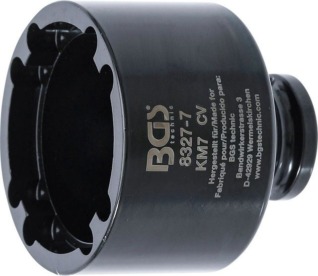 BGS Nutmutternschlüssel KM7 8327 für innen liegende Zapfen, 1/2 Zoll, aus Chrom-Vanadium-Stahl, Schwarz - Bild 1