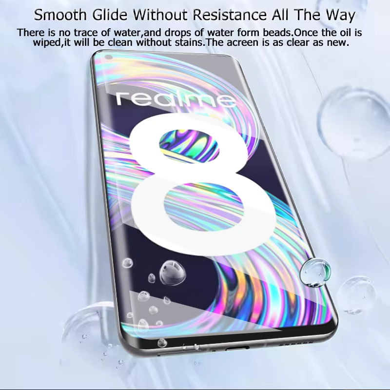 3er-Set gehärtetes Glas als Displayschutz für Realme 8, 6,4 Zoll, transparent, 9H Härte und Fingerabdruck-Entsperrung kompatibel - Bild 2