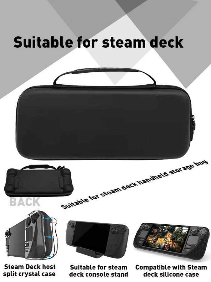DATA FROG Tragbare Aufbewahrungstasche und Zubehör-Set für Steam Deck in Schwarz - Bild 2