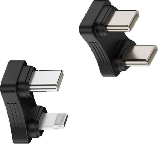Liujyjc Typ-C auf 8Pin iOS Adapter, 180 Grad U-Form Abgewinkelt, Schwarz, 480Mbps Datentransfer - Bild 1