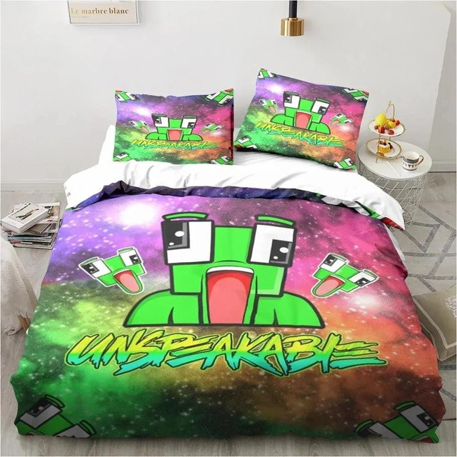Weiches Bettwäscheset mit Cartoon-Design inklusive Bettbezug und Kissenbezug, EU Single, B/H: 135 x 200 cm - Bild 1