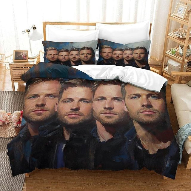 Westlife Kinderbettwäsche-Set aus Mikrofaser mit Kissenbezug und Reißverschluss, Blau, B/H: 90 x 200 cm - Bild 1
